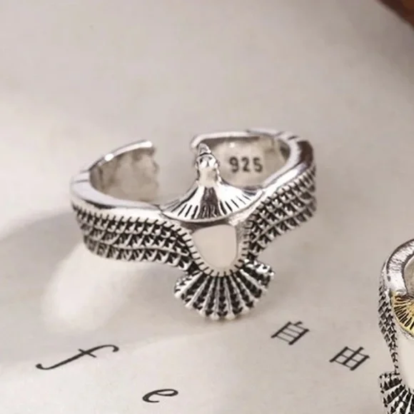 🦅 Insta eagle wings sterling silver ring - Picture 3 of 3